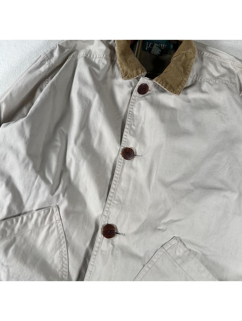 Vintage Y2K J.Crew Pea Barn Coat Corduroy Collar - Picture 2 of 9
